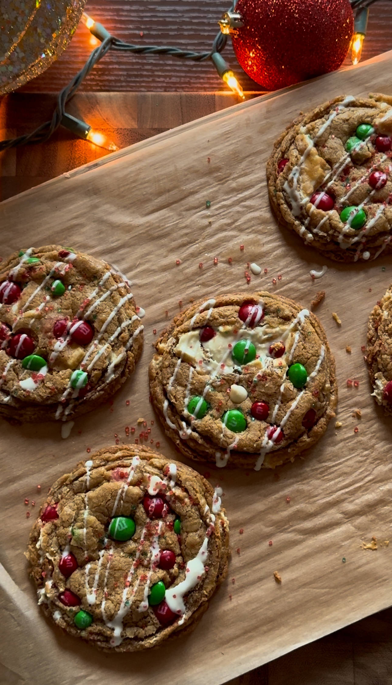 Brown Butter M&M Christmas Cookies 